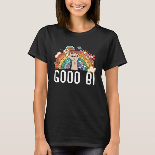 Good Bi Bisexual Rainbow Pride March Bisexuality L Tシャツ (正面)