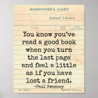 Good Book 失った a Friend Paul Sweeney引用文・アート ポスター