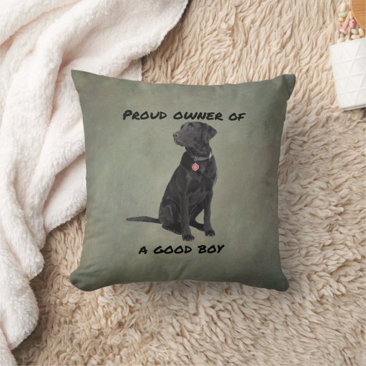 Good Boy Black Lab クッション (ブランケット)