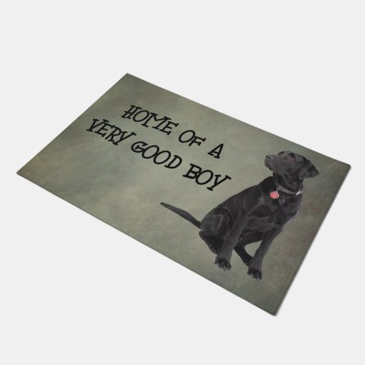Good Boy Black Lab ドアマット (アングル)
