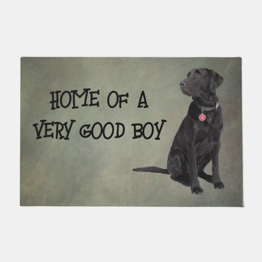 Good Boy Black Lab ドアマット (正面)