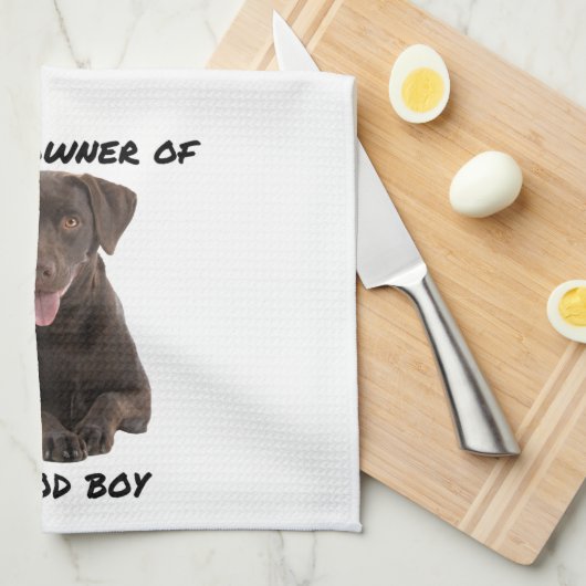 Good Boy Chocolate Lab キッチンタオル (四つ折り)