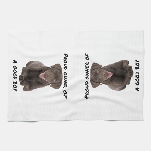 Good Boy Chocolate Lab キッチンタオル (横)