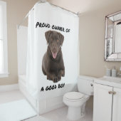 Good Boy Chocolate Lab シャワーカーテン (インサイチュ)