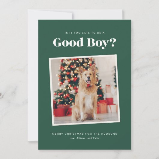 Good Boy Dogクリスマスフォトカード シーズンカード (正面)