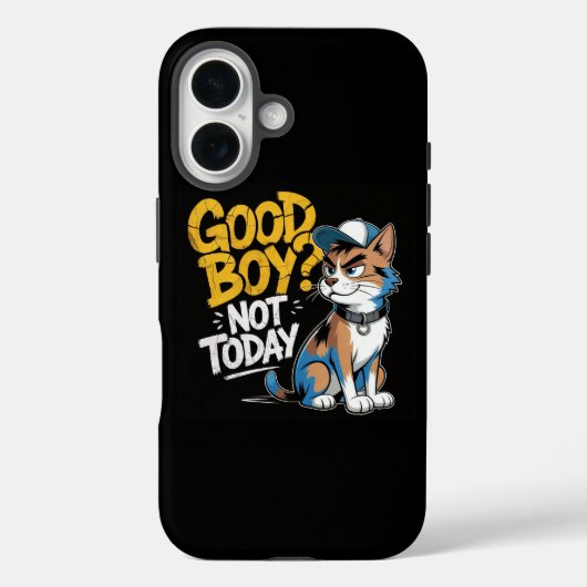Good Boy Not Today Funny Cat iPhone / iPad case Case-Mate iPhoneケース (裏面)