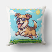 Good Boy Pixel Puppy Retro Gaming Design クッション (裏面)