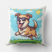 Good Boy Pixel Puppy Retro Gaming Design クッション (正面)