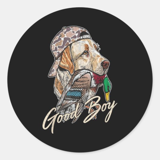 Good Boy Tee Duck Hunting Labrador Retriever For M ラウンドシール (正面)