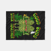 Good Buds Stick Together Couples フリースブランケット (正面(横))