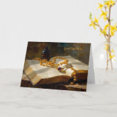 Good Bye Priest Card with Rosary and Book カード (黄色い花)