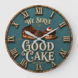 Good Cake Vintage Bakery Kitchen Decor ラージ壁時計