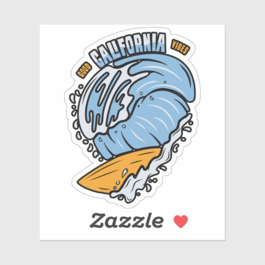 Good California Vibes Surfing | Die-Cut Sticker シール (シート)