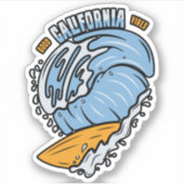 Good California Vibes Surfing | Die-Cut Sticker シール (正面)