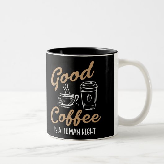 Good Coffeeは人間の権利 ツートーンマグカップ (右)