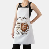 Good Coffee Good Friends mit zwei Kaffeetassen エプロン (インサイチュ)