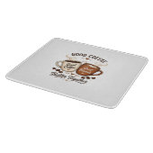 Good Coffee Good Friends mit zwei Kaffeetassen カッティングボード (角)