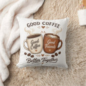 Good Coffee Good Friends mit zwei Kaffeetassen クッション (ブランケット)