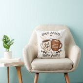 Good Coffee Good Friends mit zwei Kaffeetassen クッション (椅子)