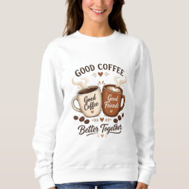 Good Coffee Good Friends mit zwei Kaffeetassen スウェットシャツ