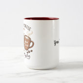 Good Coffee Good Friends mit zwei Kaffeetassen ツートーンマグカップ (中央)
