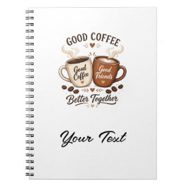 Good Coffee Good Friends mit zwei Kaffeetassen ノートブック
