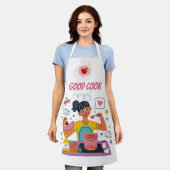 Good Cook Kitchen Apron – Funny & Motivational Coo エプロン (着用した状態)