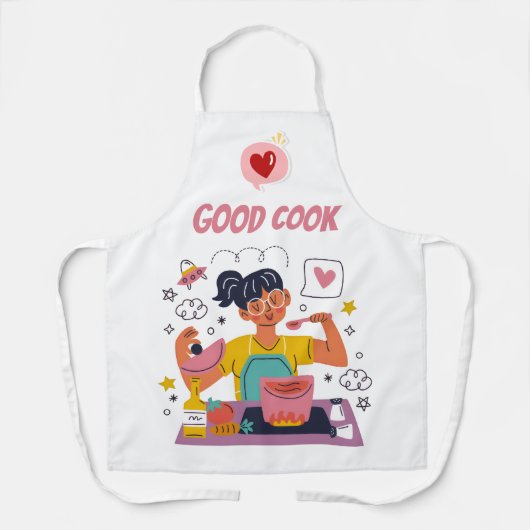 Good Cook Kitchen Apron – Funny & Motivational Coo エプロン (正面)