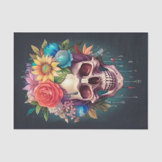 Good Day to be Dead、笑顔のスカル&フローラクラウン 薄葉紙 (正面)