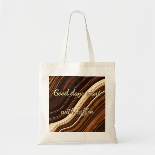 Good Days Start With Coffee Swirl Tote Bag - Perso トートバッグ (正面)