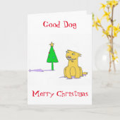 Good Dog Merry Christmas Card カード (黄色い花)
