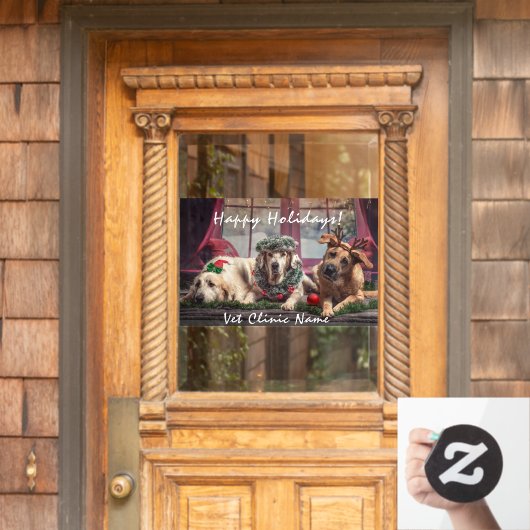 Good Dogs獣医クリスマス ウィンドウサイン (ホームデコレーション)