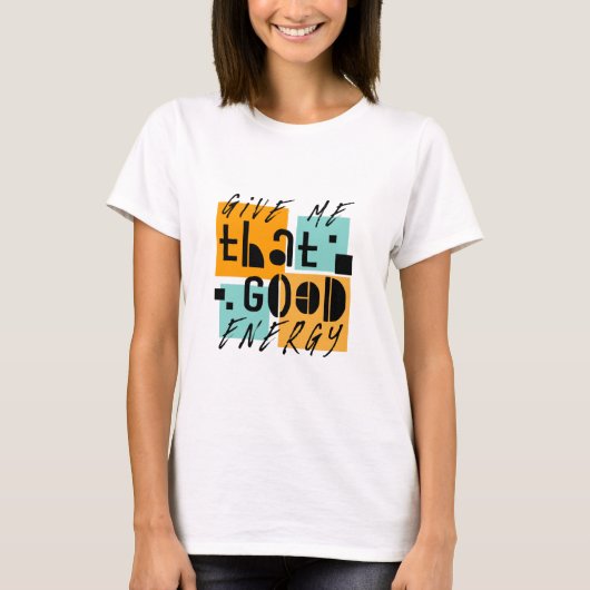 GOOD ENERGY オレンジ ポジティブ Tシャツ (正面)