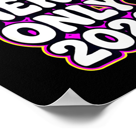 Good Energy Only 2026 Retro Bubble Letter Design  ポスター (角)