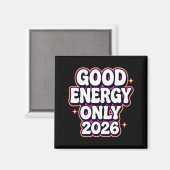 Good Energy Only 2026 Retro Bubble Letter Design  マグネット (正面/裏面)