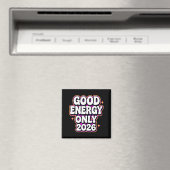 Good Energy Only 2026 Retro Bubble Letter Design  マグネット (インサイチュ (食洗機))