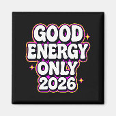 Good Energy Only 2026 Retro Bubble Letter Design  マグネット (正面)