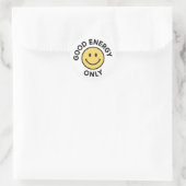 Good Energy Only Cute Similey Sticker ラウンドシール (バッグ)