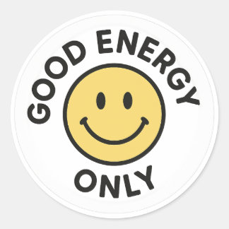 Good Energy Only Cute Similey Sticker ラウンドシール