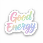 Good Energy Positive Quote Typography Design シール (正面)