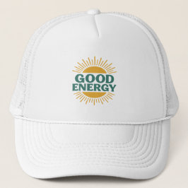Good Energy- Retro Sunburst Positive Vibes Design キャップ
