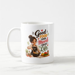 Good Food, Good Mood, Great Life | かわいい3Dマグカップ コーヒーマグカップ