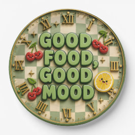 Good Food Good Mood Kitchen Cute Fruit Decor ペーパープレート