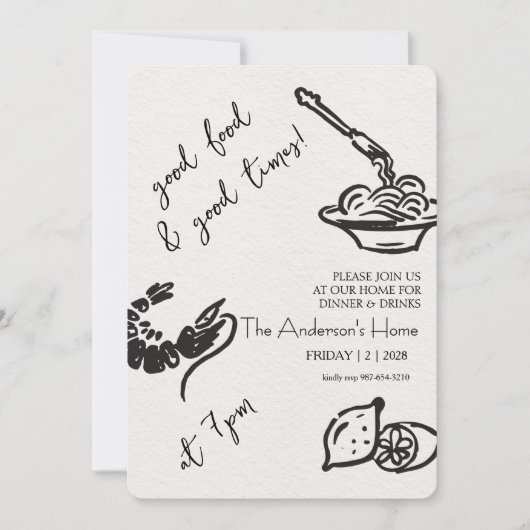 Good Food & Good Times Thanksgiving 招待状 (正面)