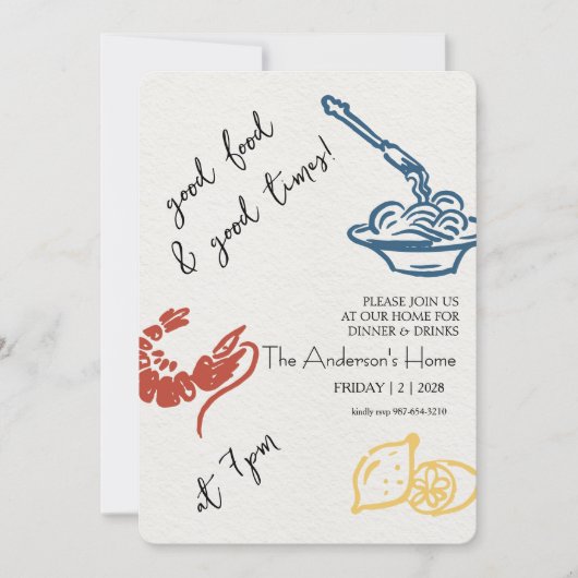 Good Food & Good Times Thanksgiving 招待状 (正面)