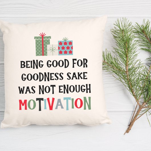 Good For Goodness Sake Funny Colorful Christmas クッション