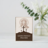 Good Friday Catholic Adoration Prayer Card プレイスカード (スタンド正面)