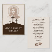 Good Friday Catholic Adoration Prayer Card プレイスカード (正面/裏面)