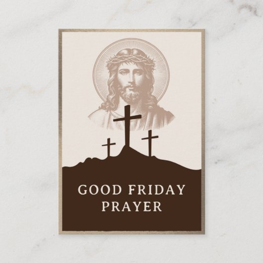 Good Friday Catholic Adoration Prayer Card プレイスカード (正面)