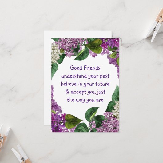 Good friends理解感動的引用文 カード (正面/裏面インサイチュ)
